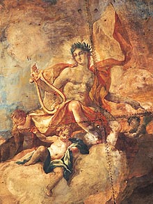 Picture: Section from the ceiling painting showing Apollo