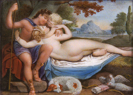 Bild: Miniatur "Venus und Adonis"