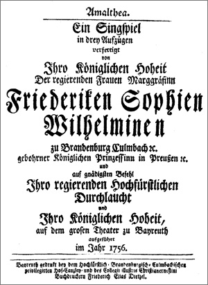 Bild: Titelblatt zur Oper "Amalthea"